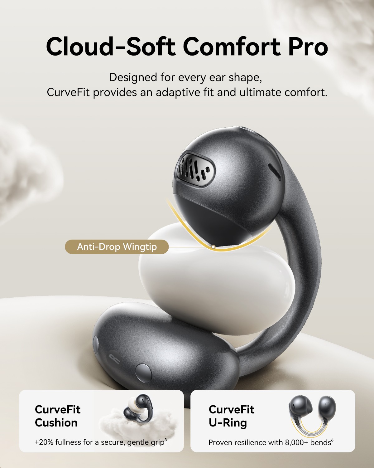 Baseus Open Ear Clip-On Headphones Hi-Res LDAC & HiFi4 Acoustic Sound MC1 Pro
