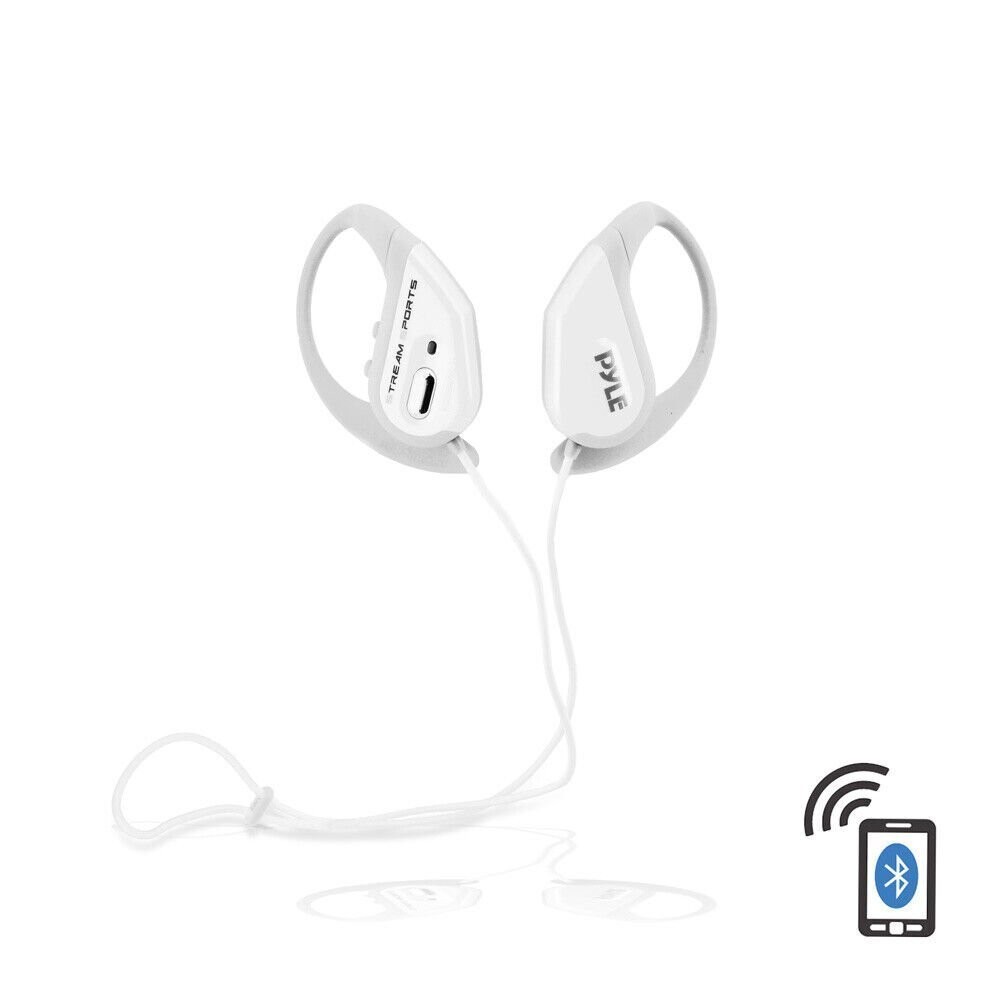 Pyle Waterproof Bluetooth Streaming Headphones w/Built-in Mic White PWBH18WT