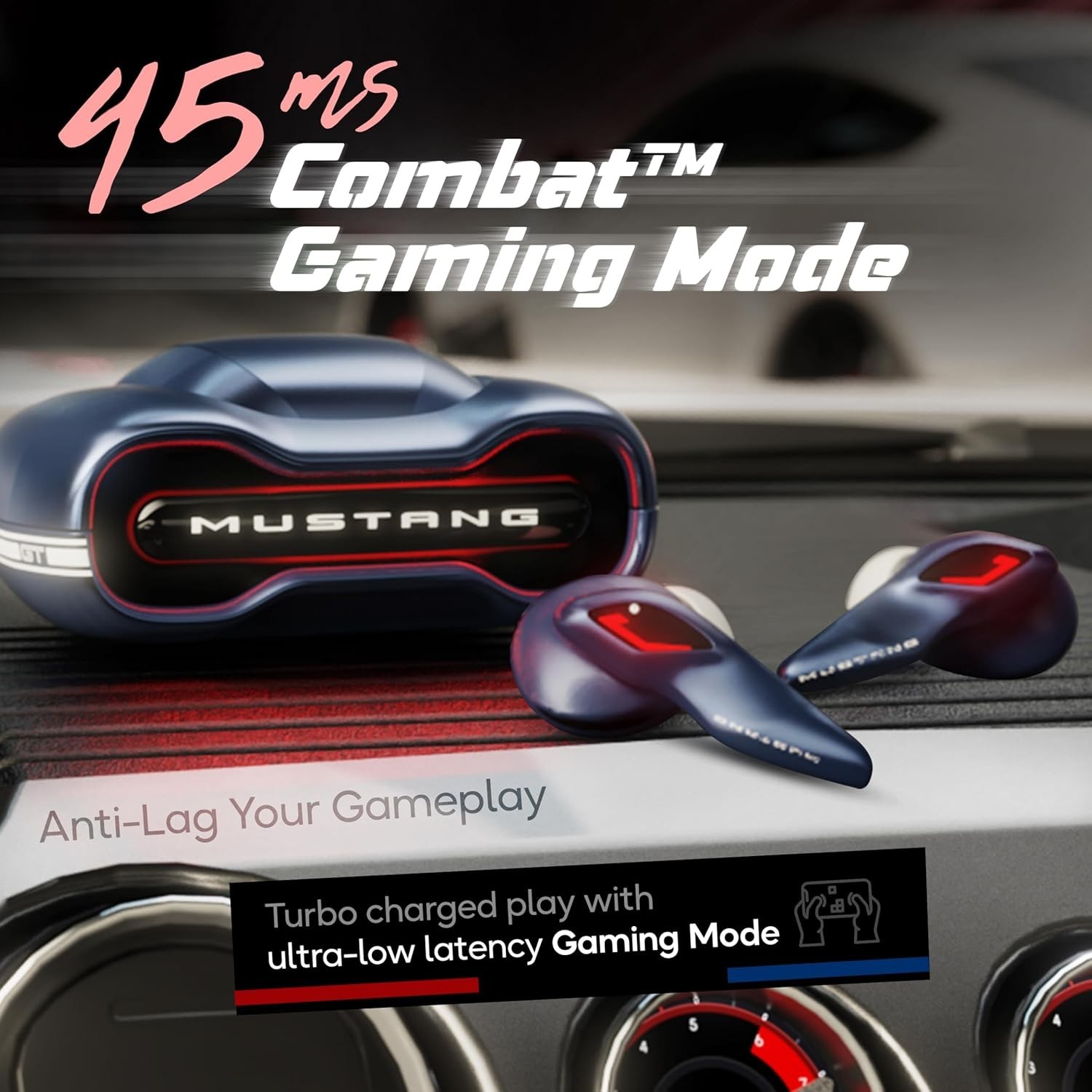 GOBOULT x Mustang Torq Wireless in Ear Earbuds with 60H Playtime | Quad Mic ENC