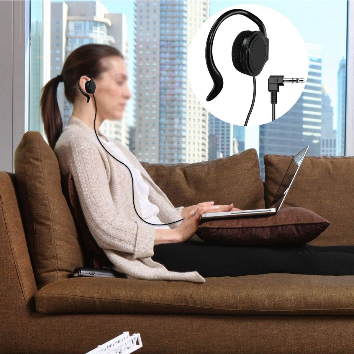 Single-Sided Earbud with Adjustable Hook – Ideal for Professionals & Students