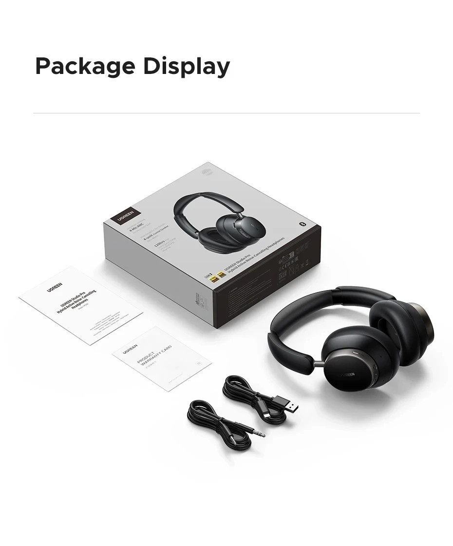 UGREEN Studio Pro ANC Bluetooth 6.0 Headphones Hi-Res LDAC 120H Over Ear