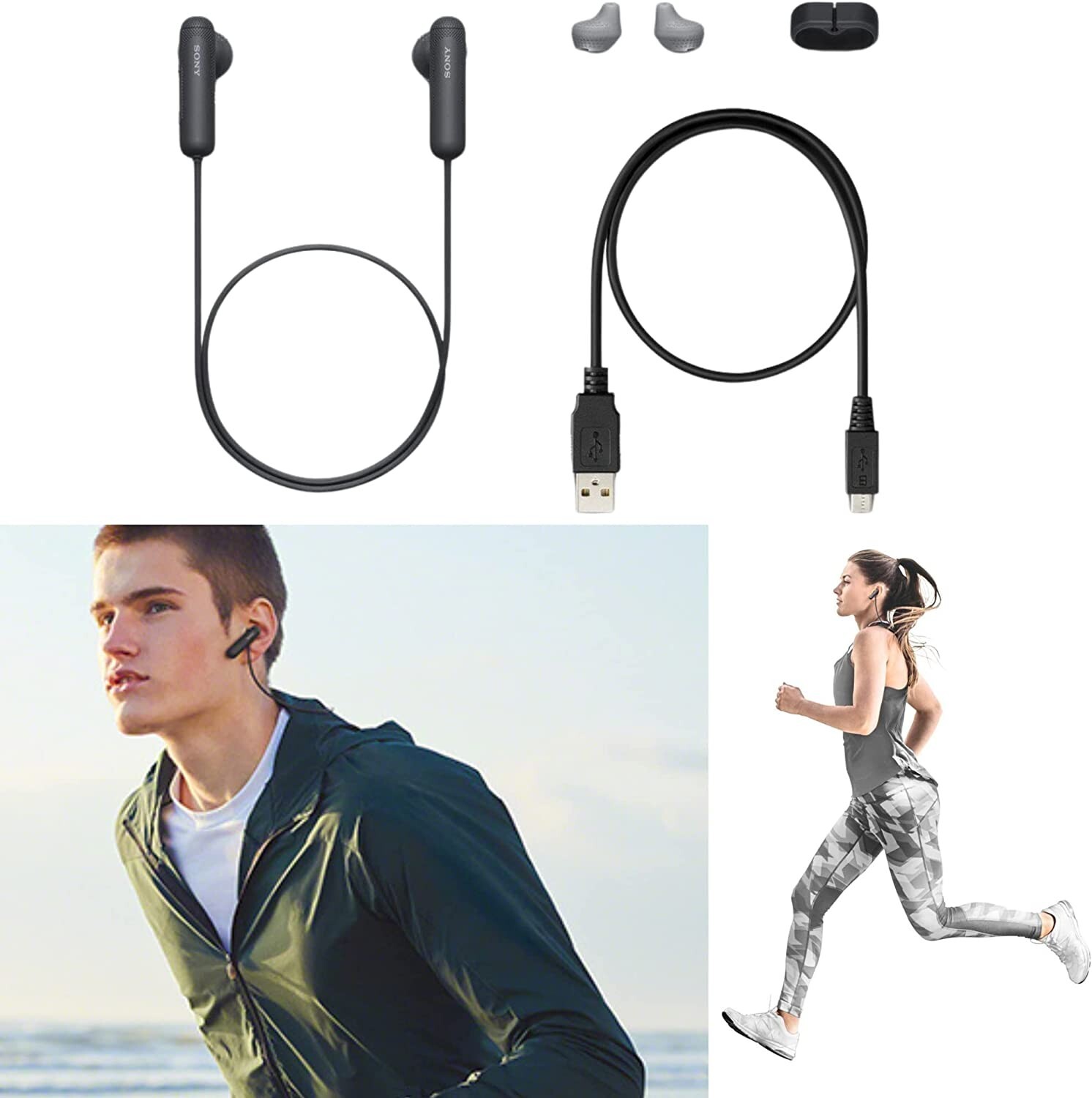 Sony Extra Bass Bluetooth Headphones. Wireless Sports Earbuds with Mic. WISP500
