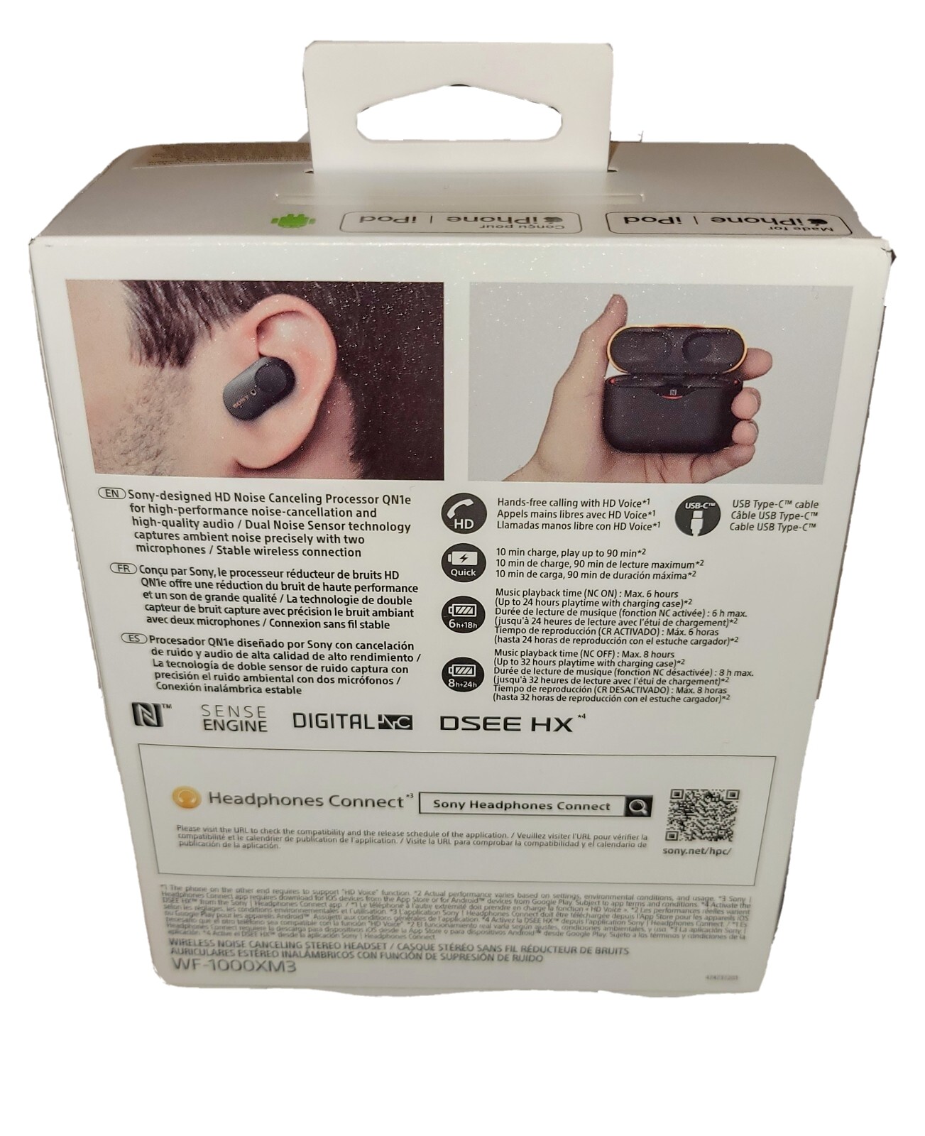 Sony WF-1000XM3 Wireless Noise Cancelling Headphones – Black