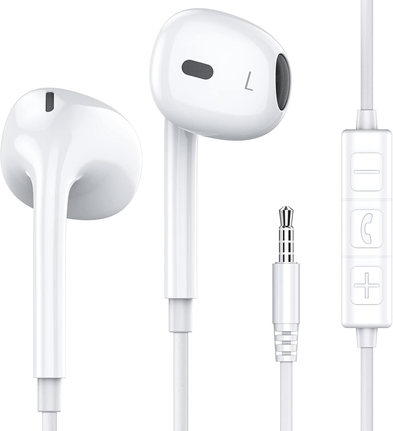 3.5mm Wired In-Ear Earbuds with Microphone & Volume Control