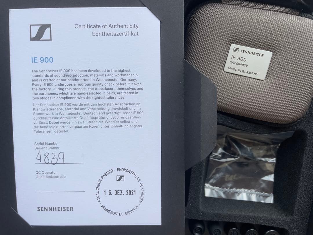 Sennheiser IE 900 In-Ear Earphones Audiophile Headphones Flagship Model