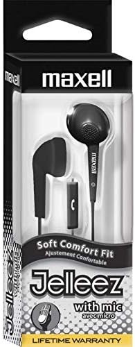 Maxell 191569 JELM-BK Jelleez Earbuds Soft Comfort Fit with Microphone (Black)