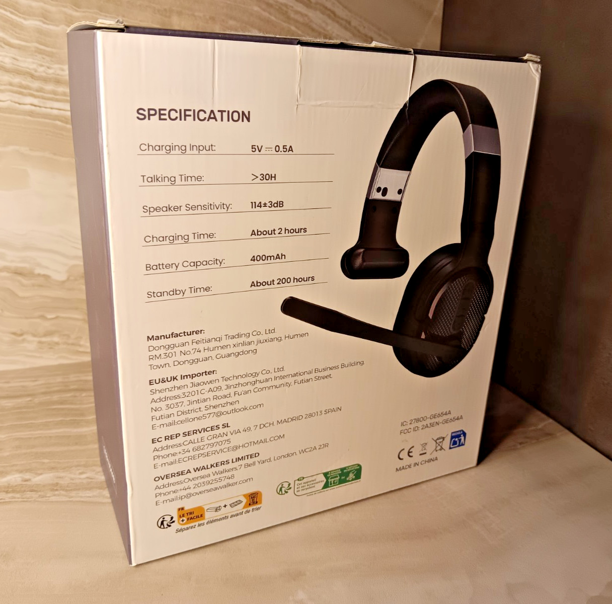 COSMUSIS Trucker Bluetooth Headset Wireless Headsets with Noise Cancelling Mic