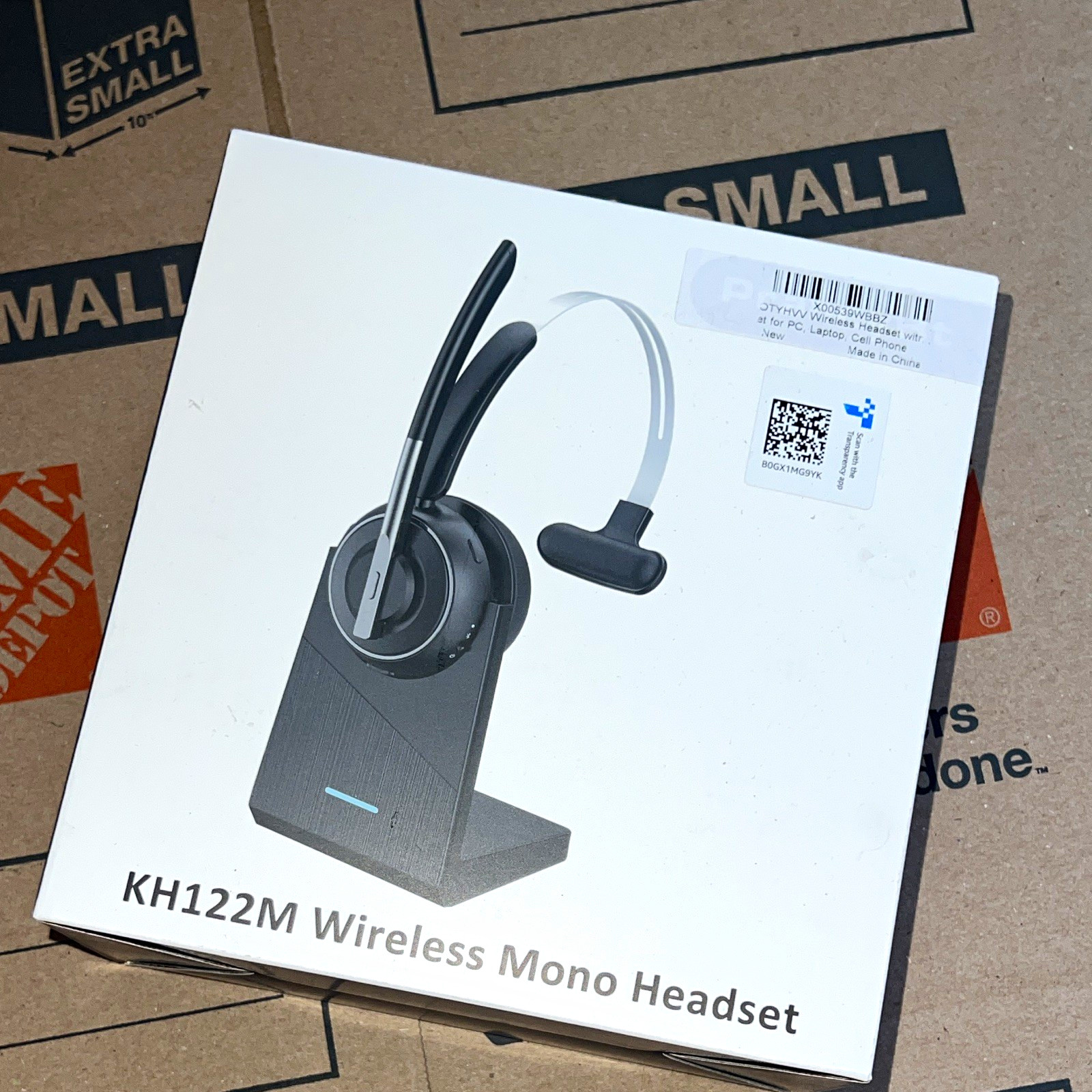 PrancyBt KH122M Bluetooth Wireless Mono Headset w/Charging Dock, Black, PC