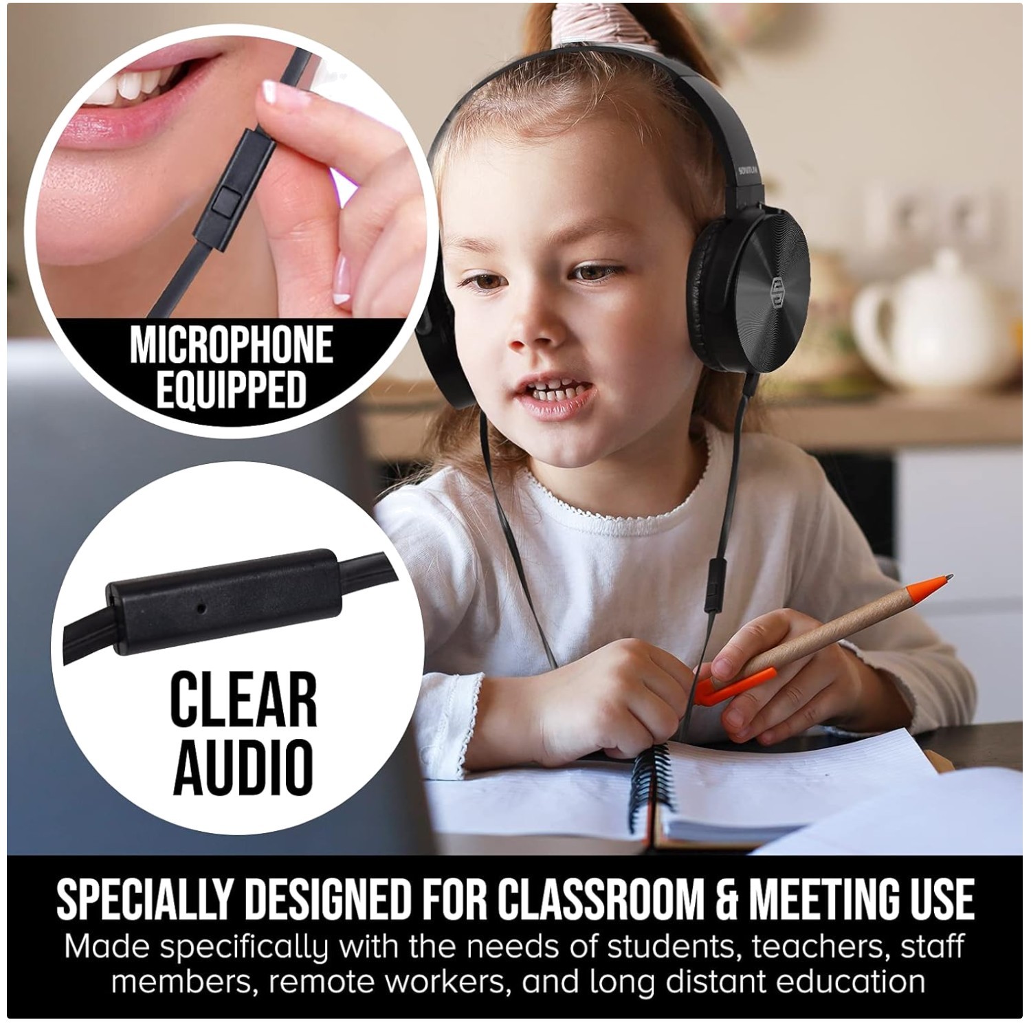 Stereo Earphones with Microphone – 5 Pack