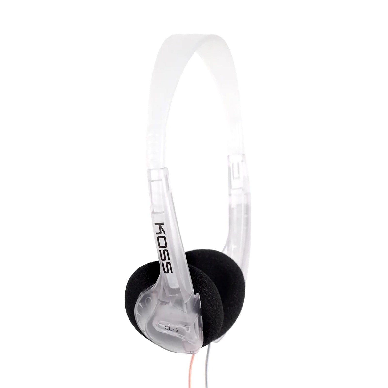 CL/2 Clear Transparent On-Ear Headphone Lightweight 3.5mm Jack 6 Foot Cord