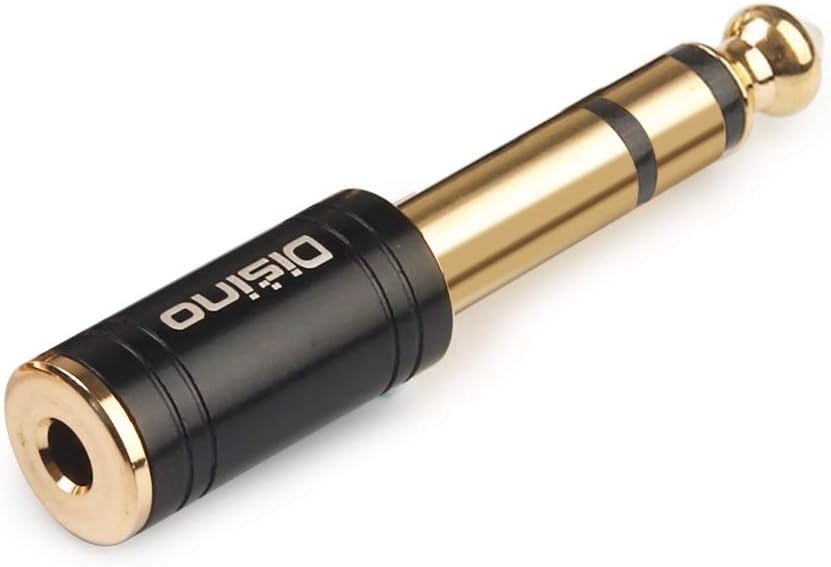 Compact 1/4″ to 3.5mm Stereo Adapter with Gold-Plated Connectors – High Quality