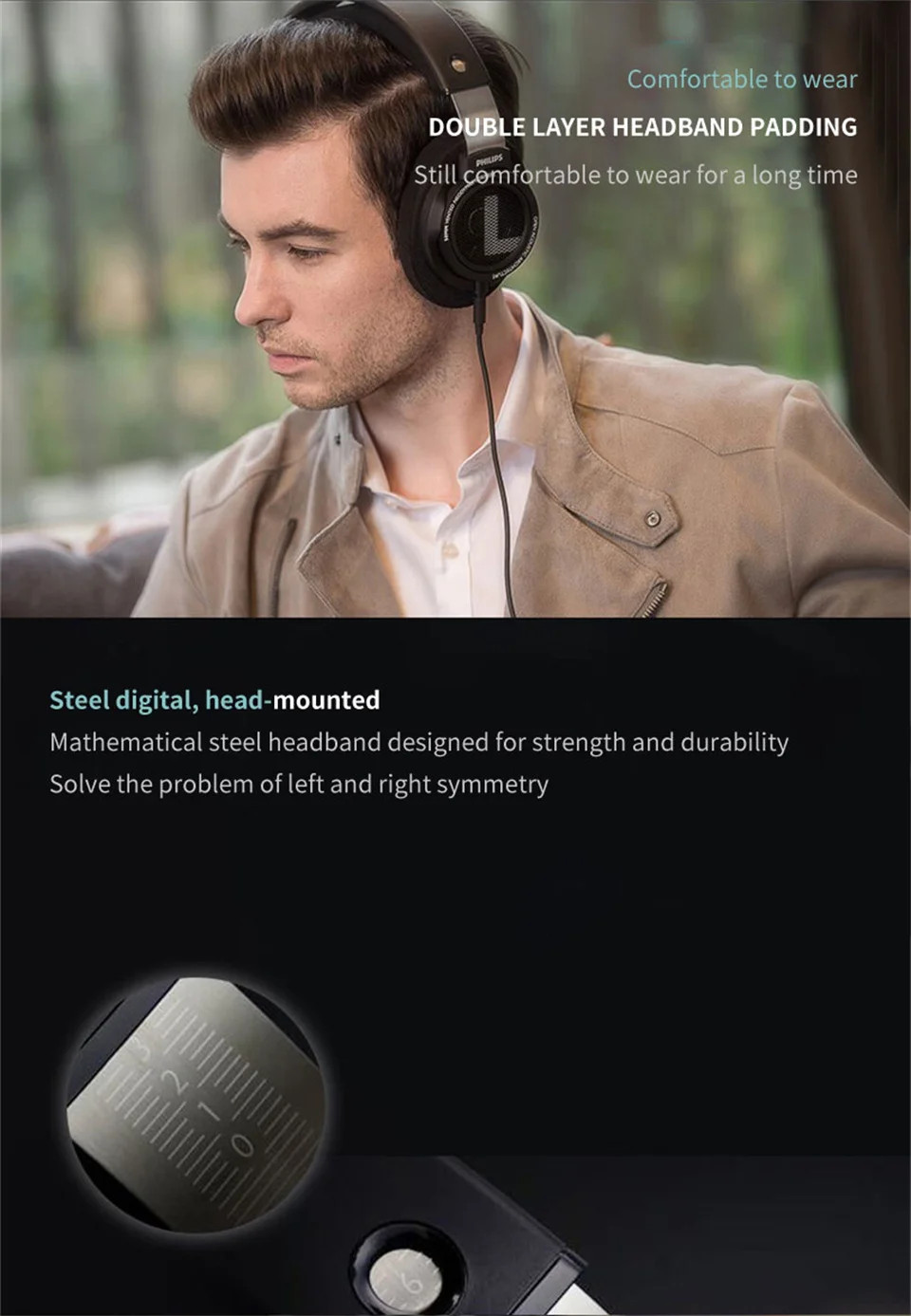 Philips Original SHP9500 Wired Headphones HiFi Stereo HD Microphone Call Earphone