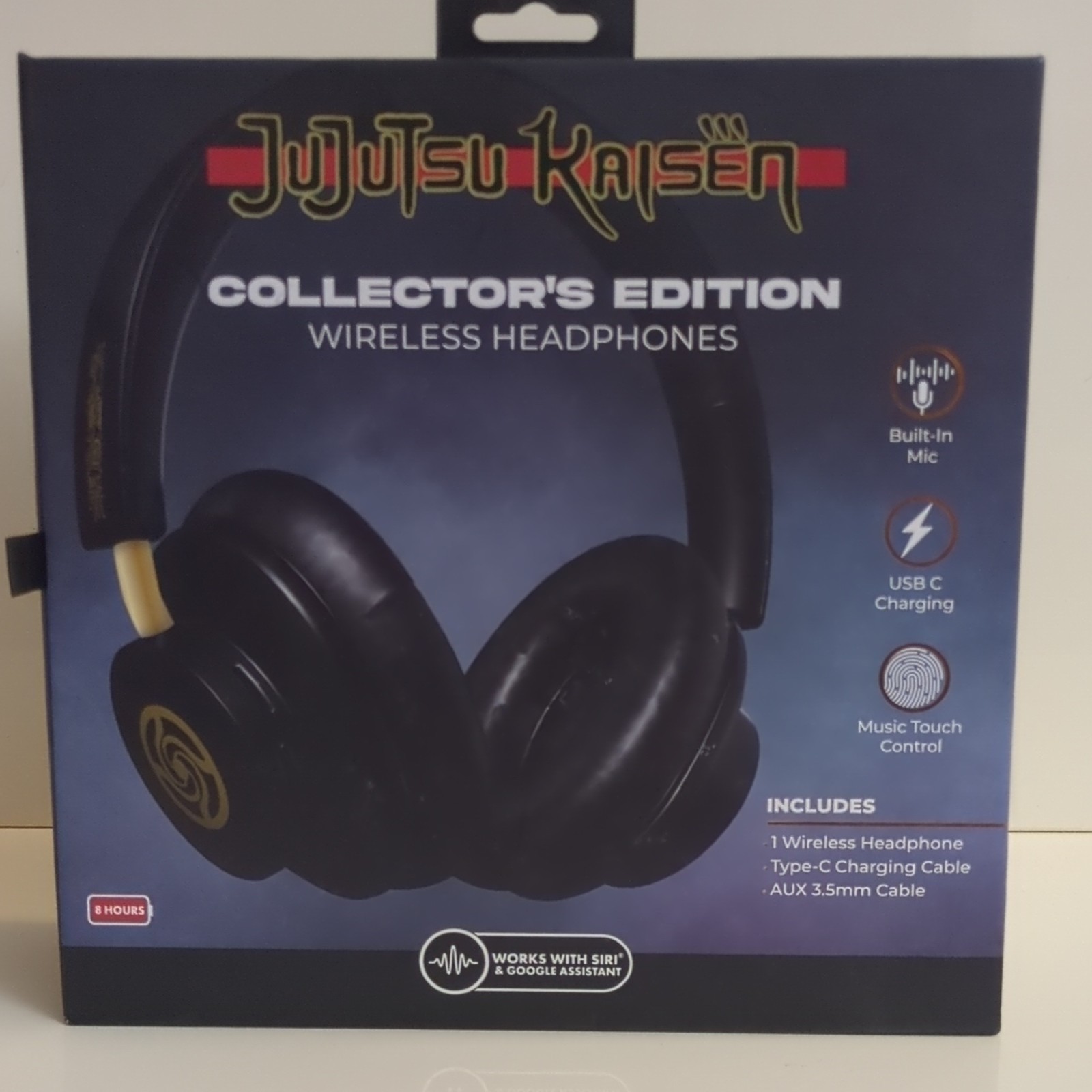 CultureFly Jujutsu Kaisen Wireless Headphones Bluetooth Mic Touch Black Yellow