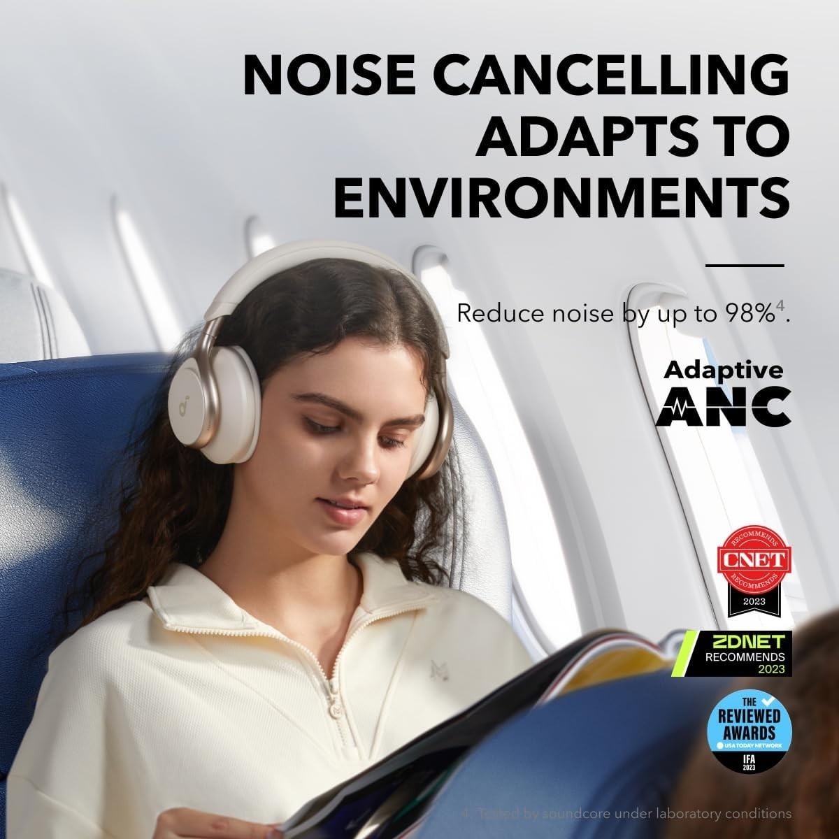 Space One Bluetooth Headphones: 40H Active Noise Cancelling & Hi-Res Audio