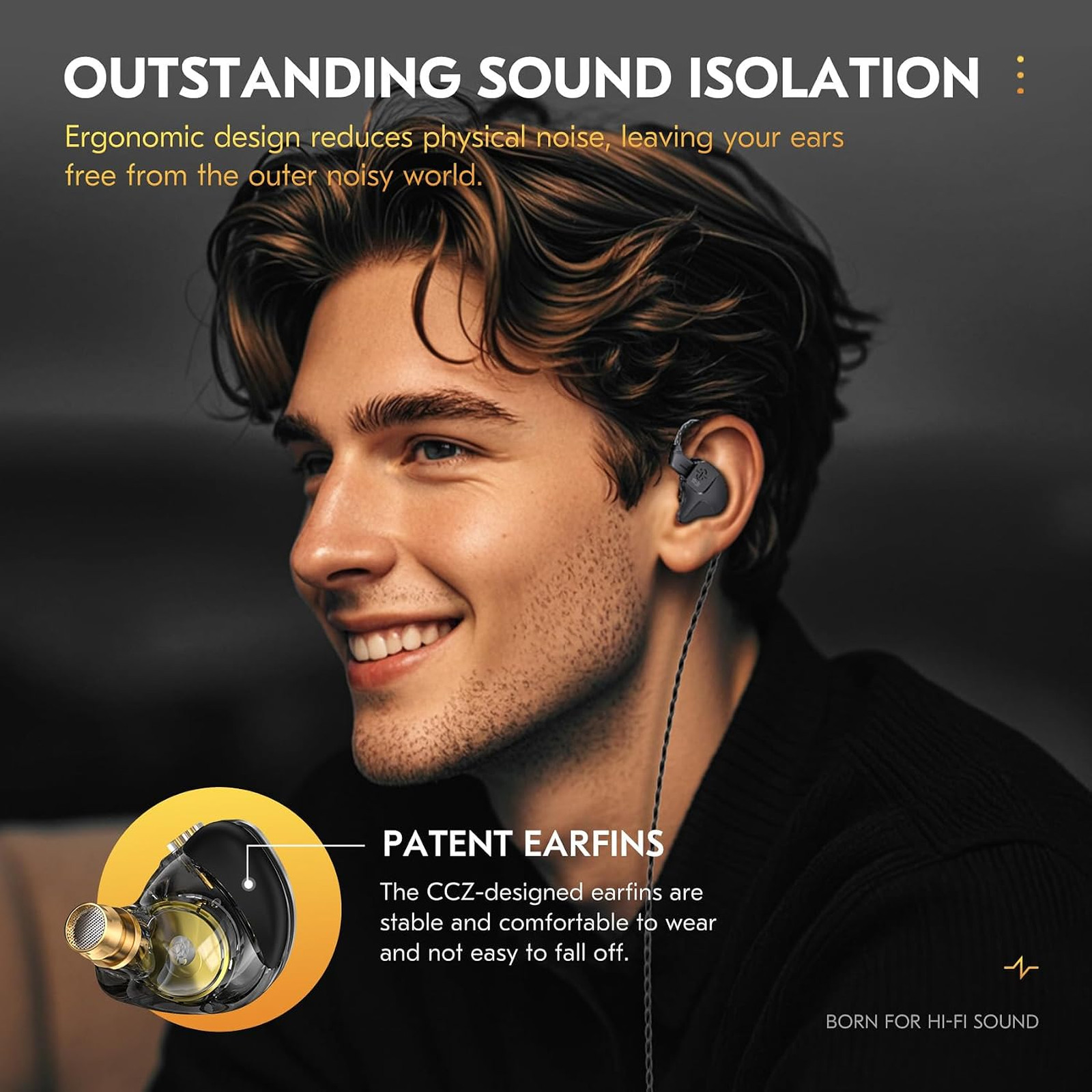 In Ear Monitor Headphones, Deep Bass Wired Earbuds, 1DD HiFi Sound Earphones for