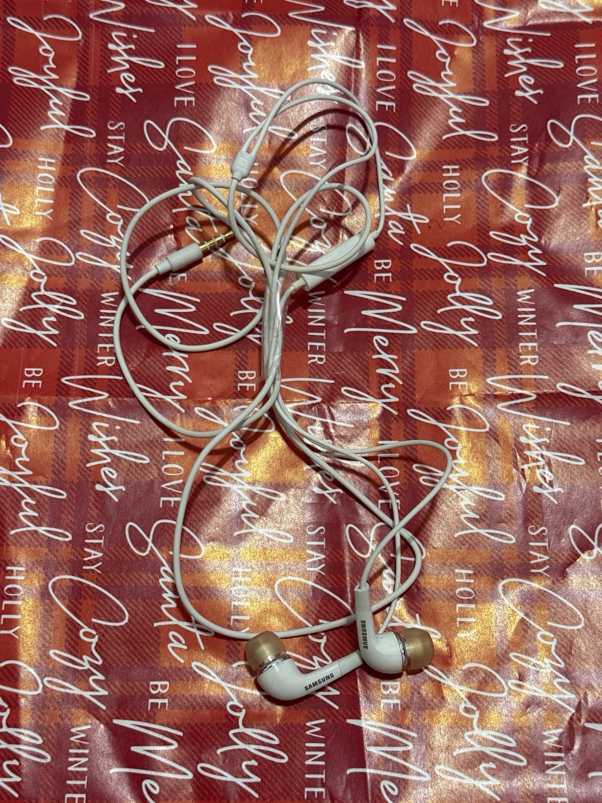 Samsung Galaxy Wired In-Ear Earbuds 3.5mm In-Line Control Mic White/Gold