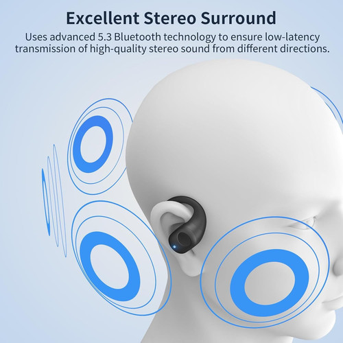 iWALK Open Ear Headphones, True Wireless Earbuds with Comfort Black