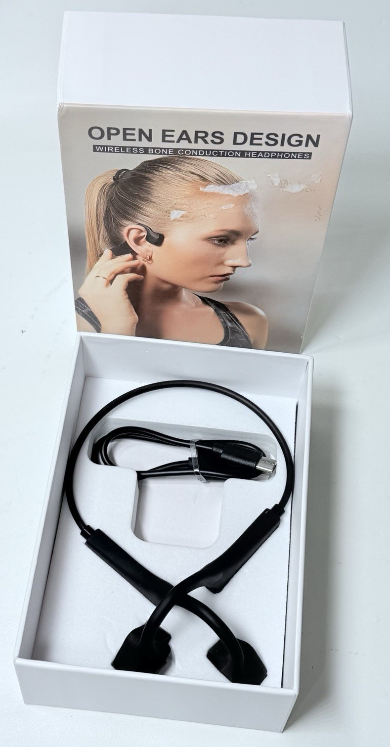 Bone Conduction Bluetooth Headphones Open Ear Wireless Headset w/ Charger Tested