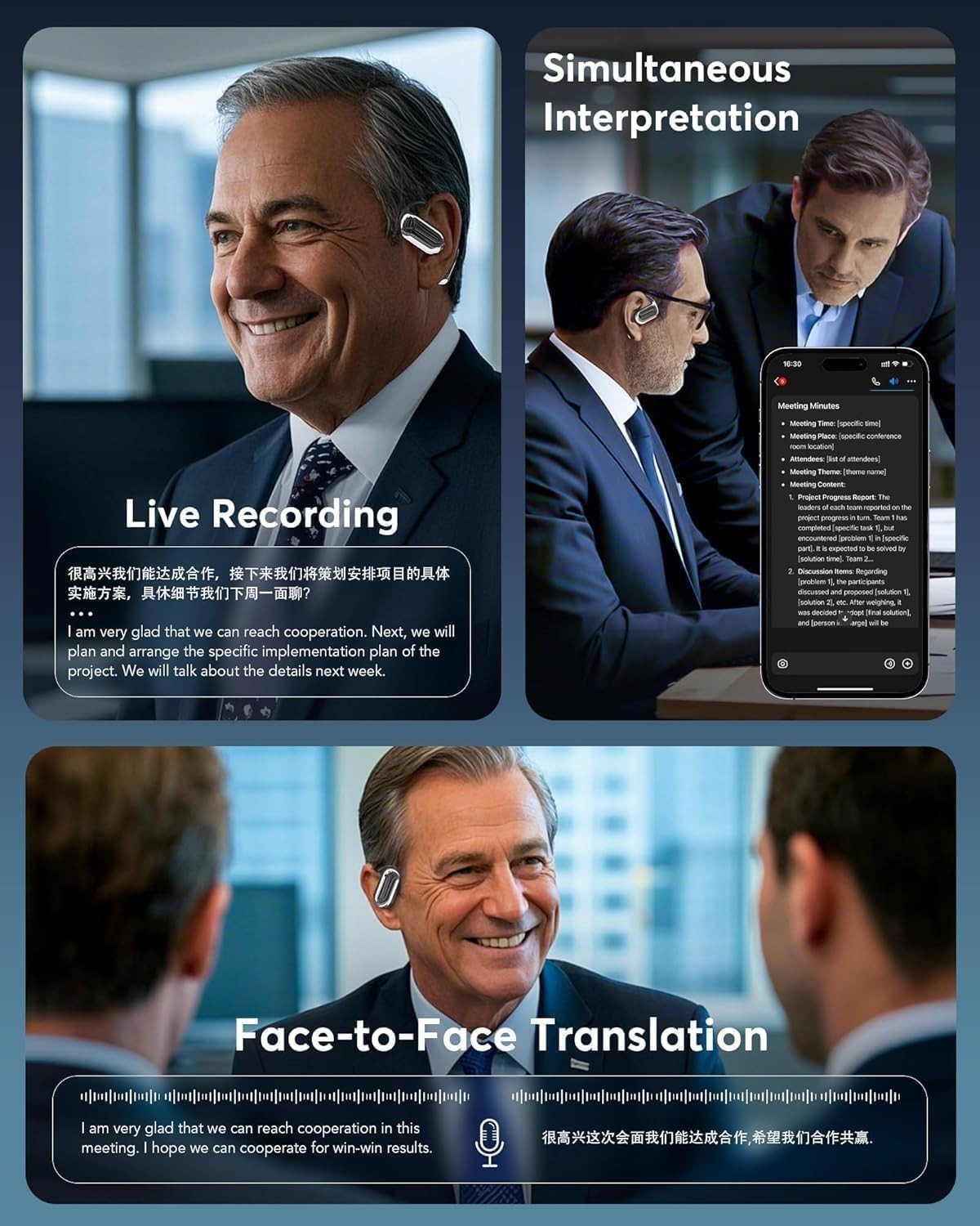 Real-Time AI Language Translation Earbuds with LCD Touchscreen – 144 Languages &