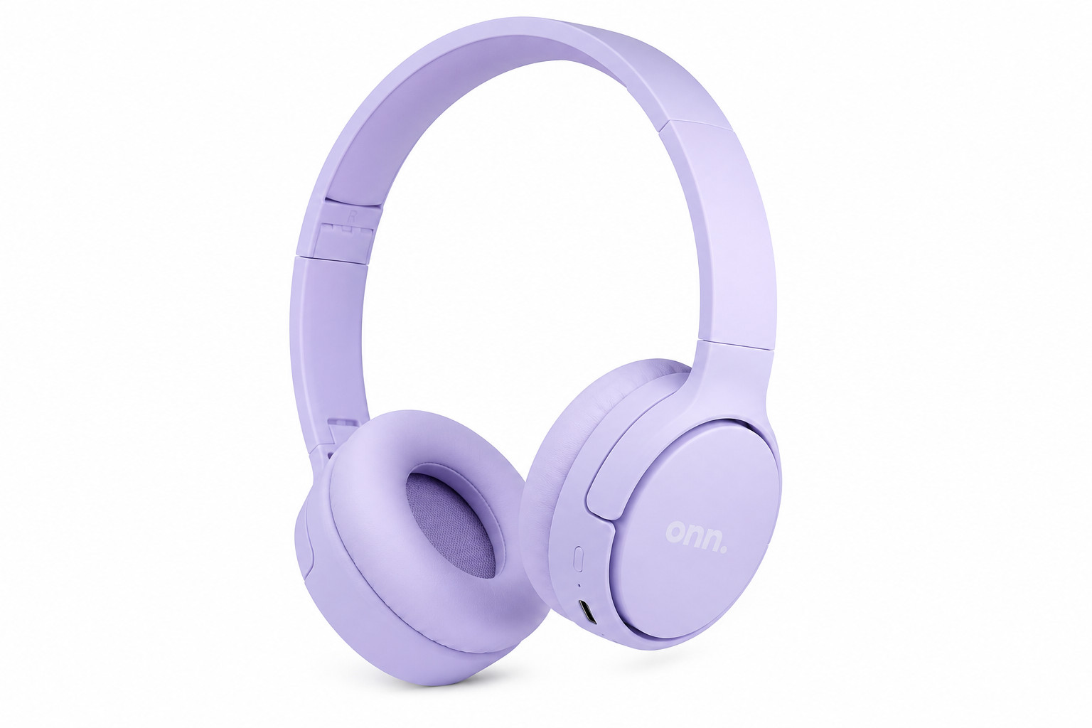 onn Wireless On-Ear Bluetooth Headphones Lilac Built-in Mic 24Hr Battery