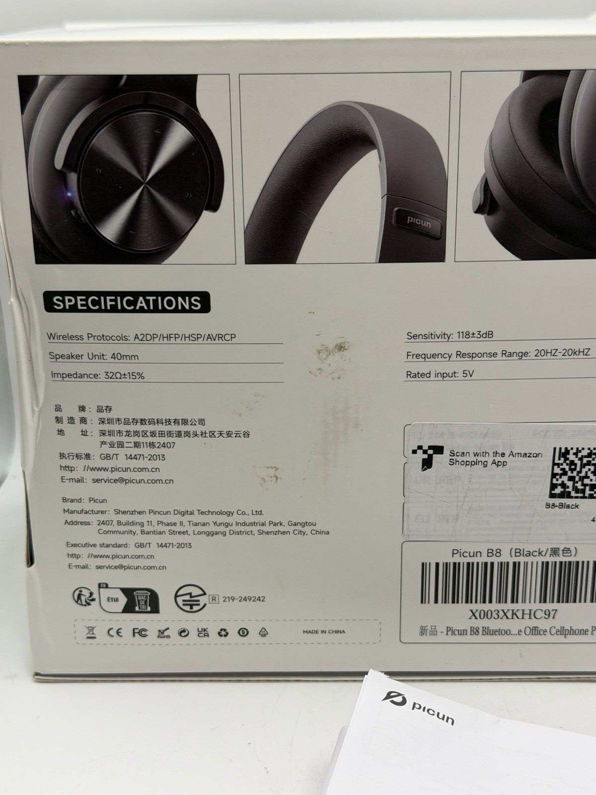 Headphones Picun B8 Bluetooth Headphones, 120H Playtime Wireless Bluetooth