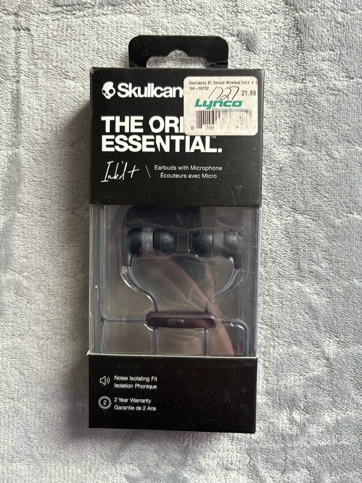 Skullcandy Ink’d+ In-Ear Earbuds Black Microphone Noise Isolation 3.5mm Jack