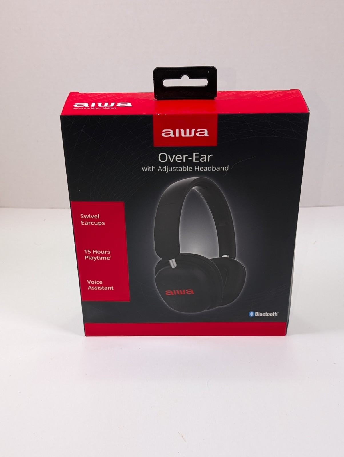 Aiwa Bluetooth Over-Ear Wireless Headphones w/ Adjustable Headband, 15H Playtime