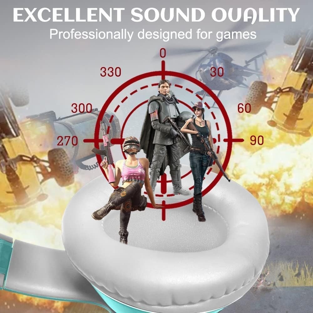 Fun Cat Ear Gaming Headphones with LED Lights – For Kids & Adults, 3.5mm