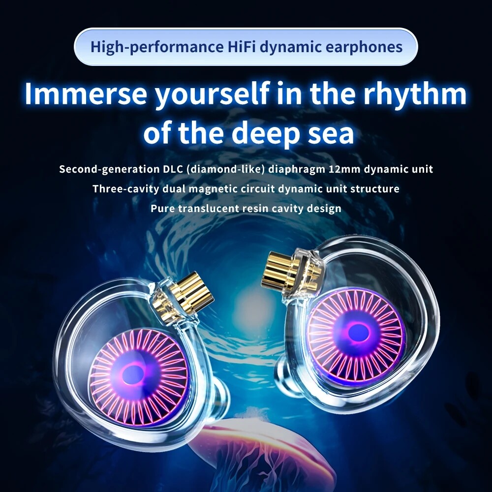 TRN Medusa 12mm 2rd-Gen DLC Dynamic Driver In-Ear Earphones