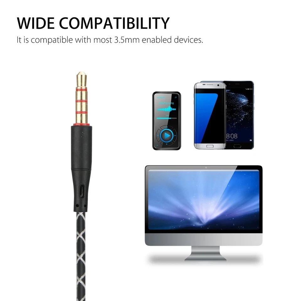 Wired In-Ear Sport Hifi Earphone Earbuds Over Ear Hook Headphone 3.5mm With MIC