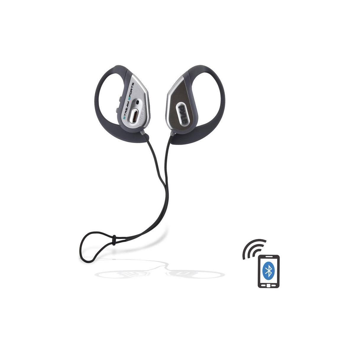 Pyle PWBH18 Bluetooth Sports Headphones with Built-In Mic, Silver #PWBH18SL