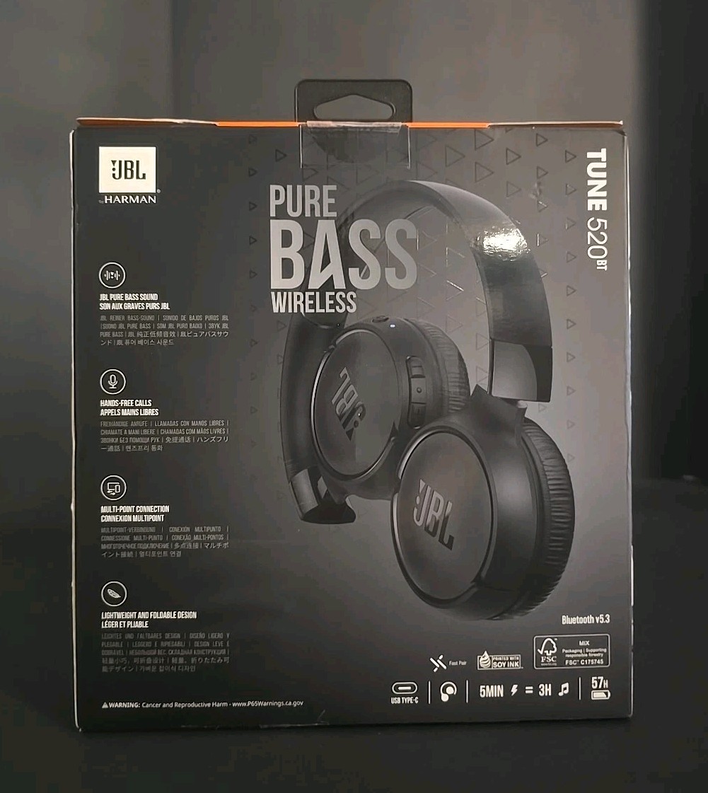 JBL Tune 520BT Wireless Bluetooth On-Ear Headphones Black