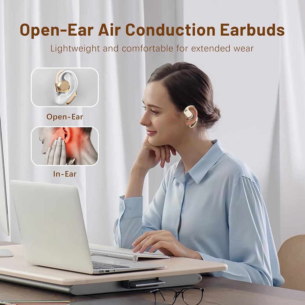 1PC Sweatproof Air Conduction Headphones Wireless for Running, Cycling & Workout