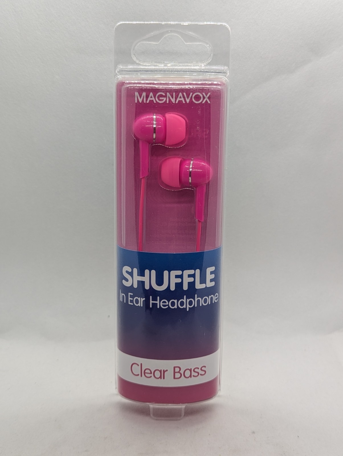 Magnavox Shuffle In Ear Headphone Clear Bass Earbuds Pink New