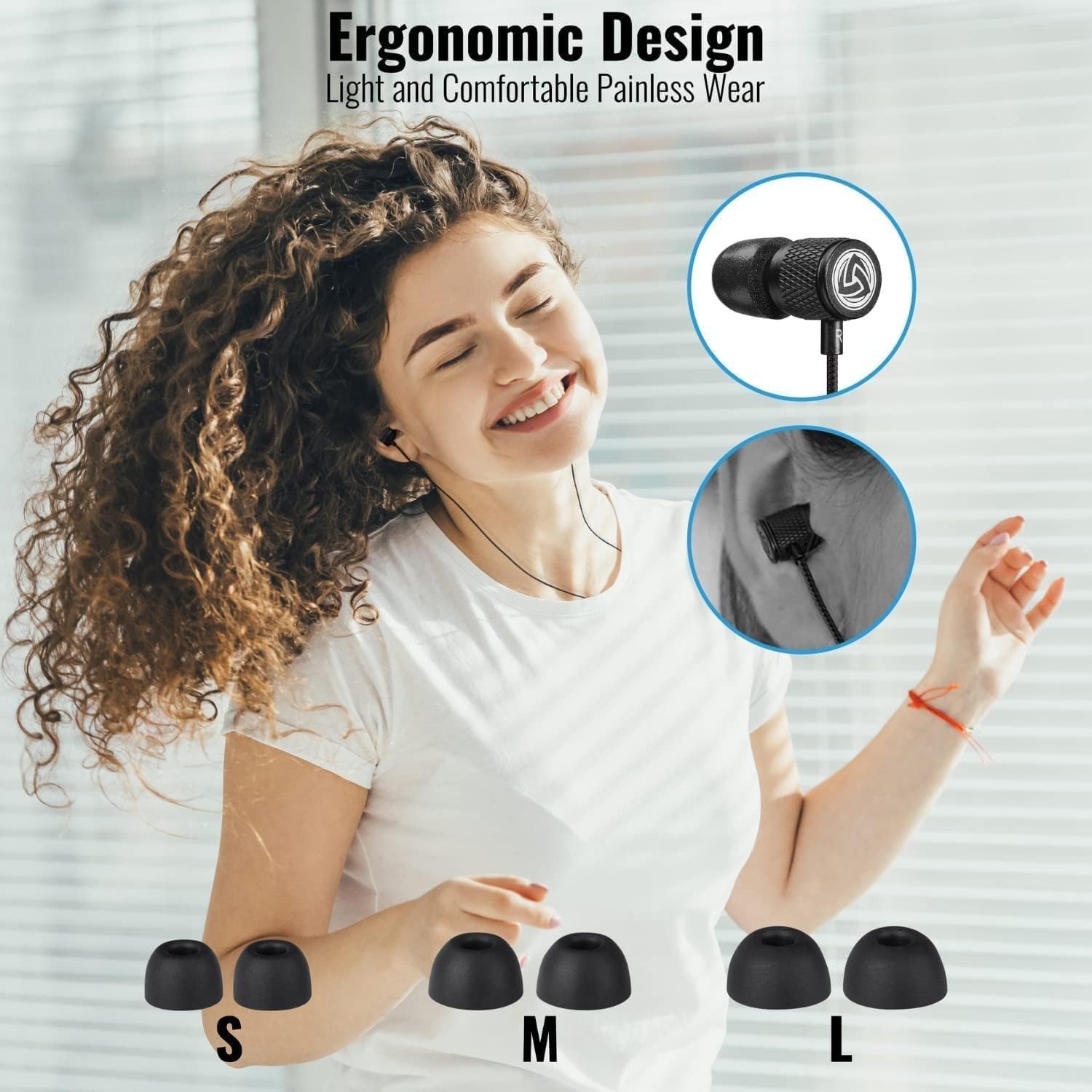 LUDOS Ultra Wired Earbuds 5Y , Memory Foam
