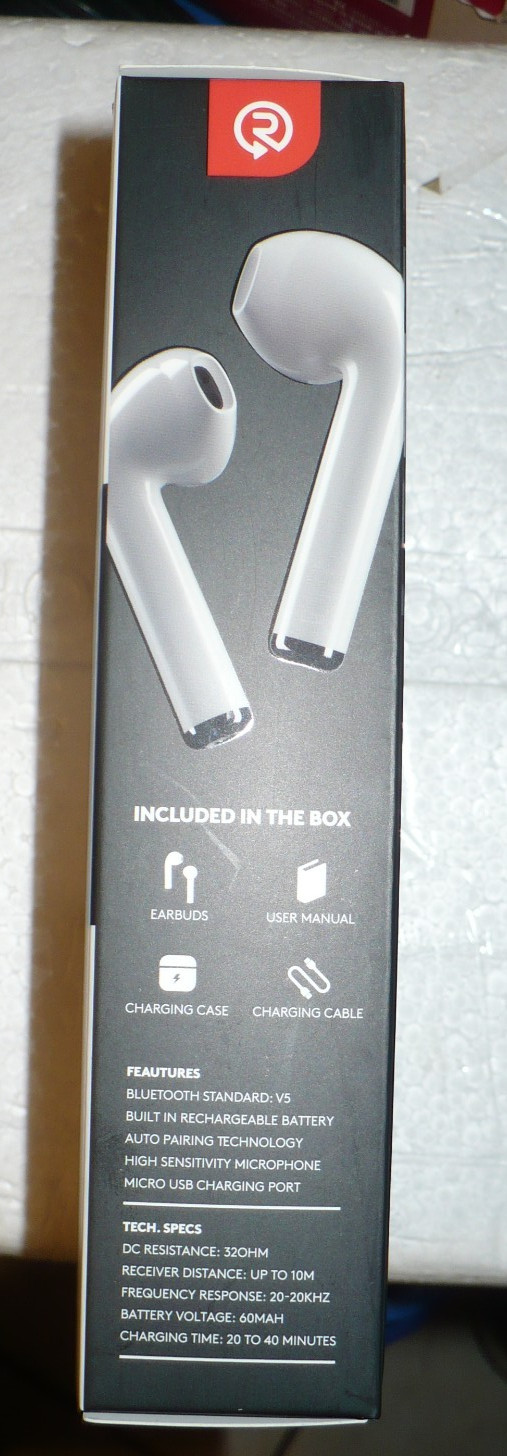 Replay Audio True Link Pwr True Wireless Bluetooth 4.2 Earbuds Charging Case A2