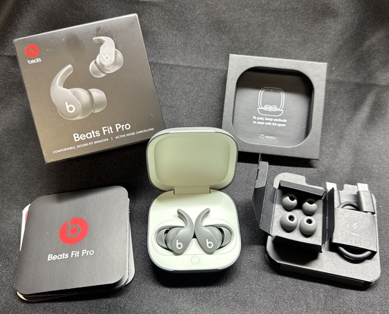 BEATS FIT PRO GRAY wireless earbuds A2576 A2577 A2578 Perfect Working Condition!