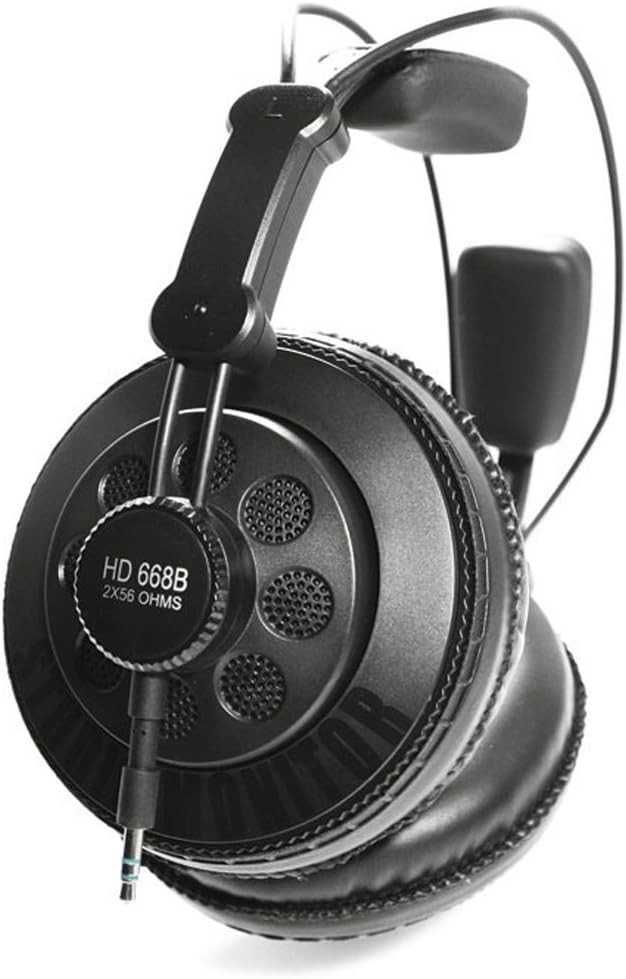 Black Semi-Open Studio Headphones – 50mm Neodymium Drivers