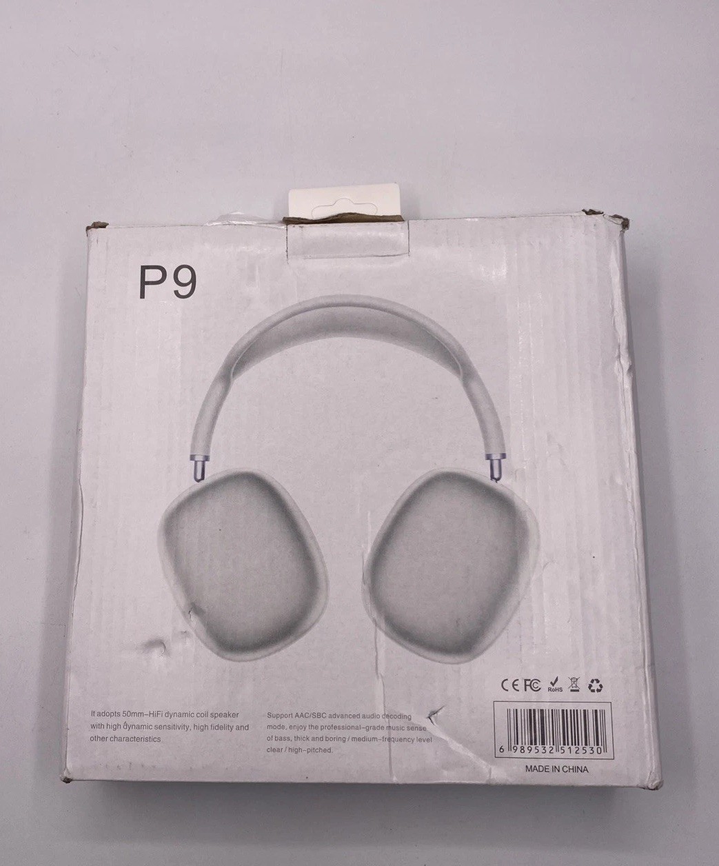 New P9 WIRELESS Hi FI Stereo Headphones White Gamer Headset NIB ATL125