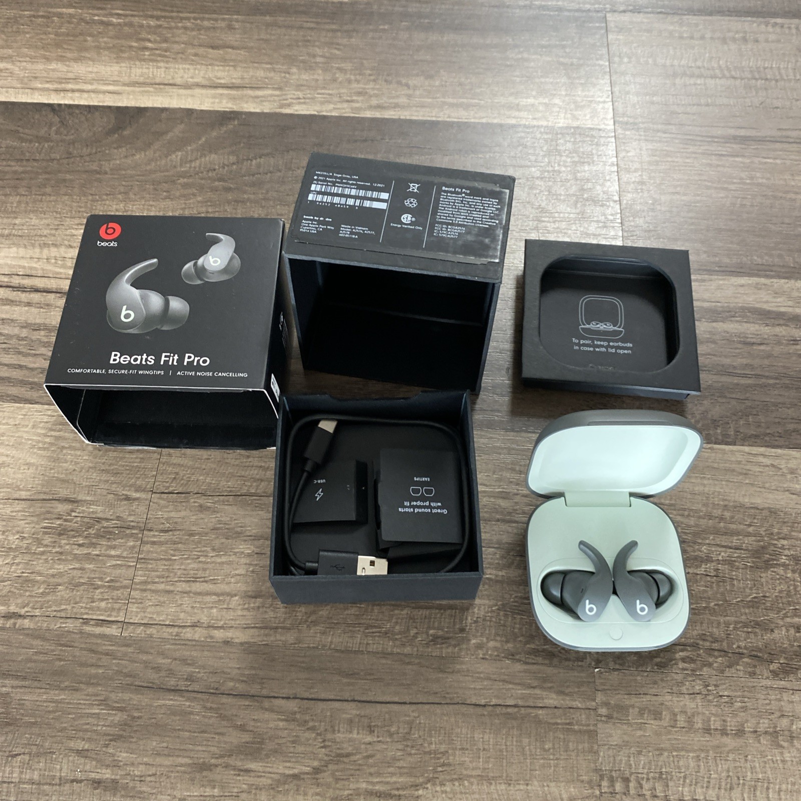 100% Authentic Beats by Dr. Dre Fit Pro True Wireless Earbuds – Sage Gray/c