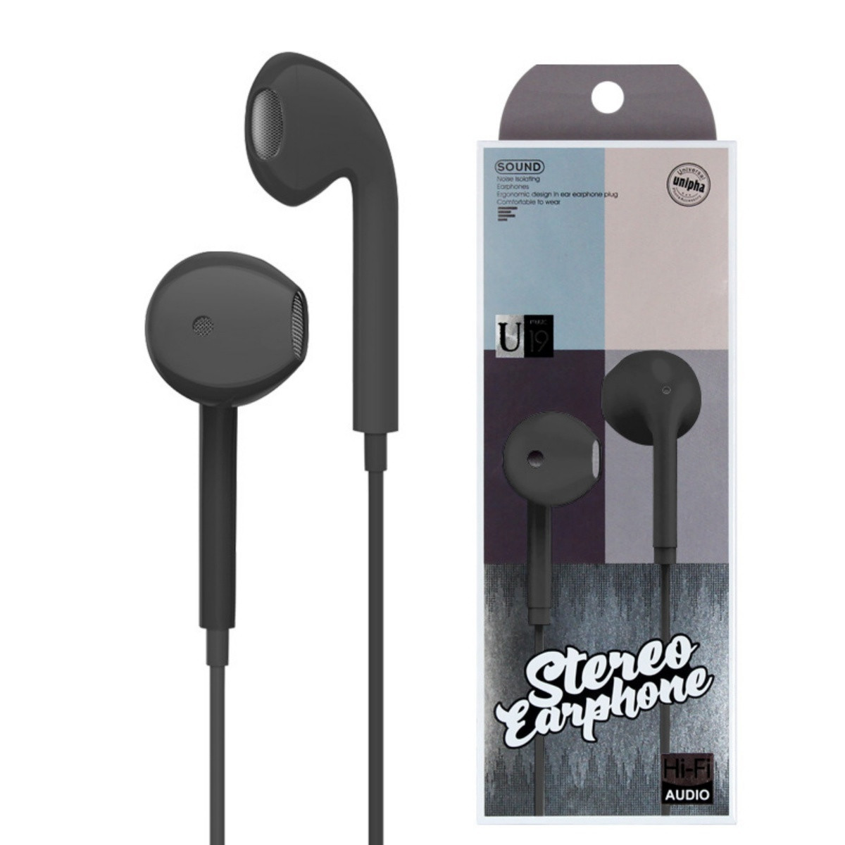 Headphones Wired Earphone Headset Earbuds 3.5mm Jack Black
