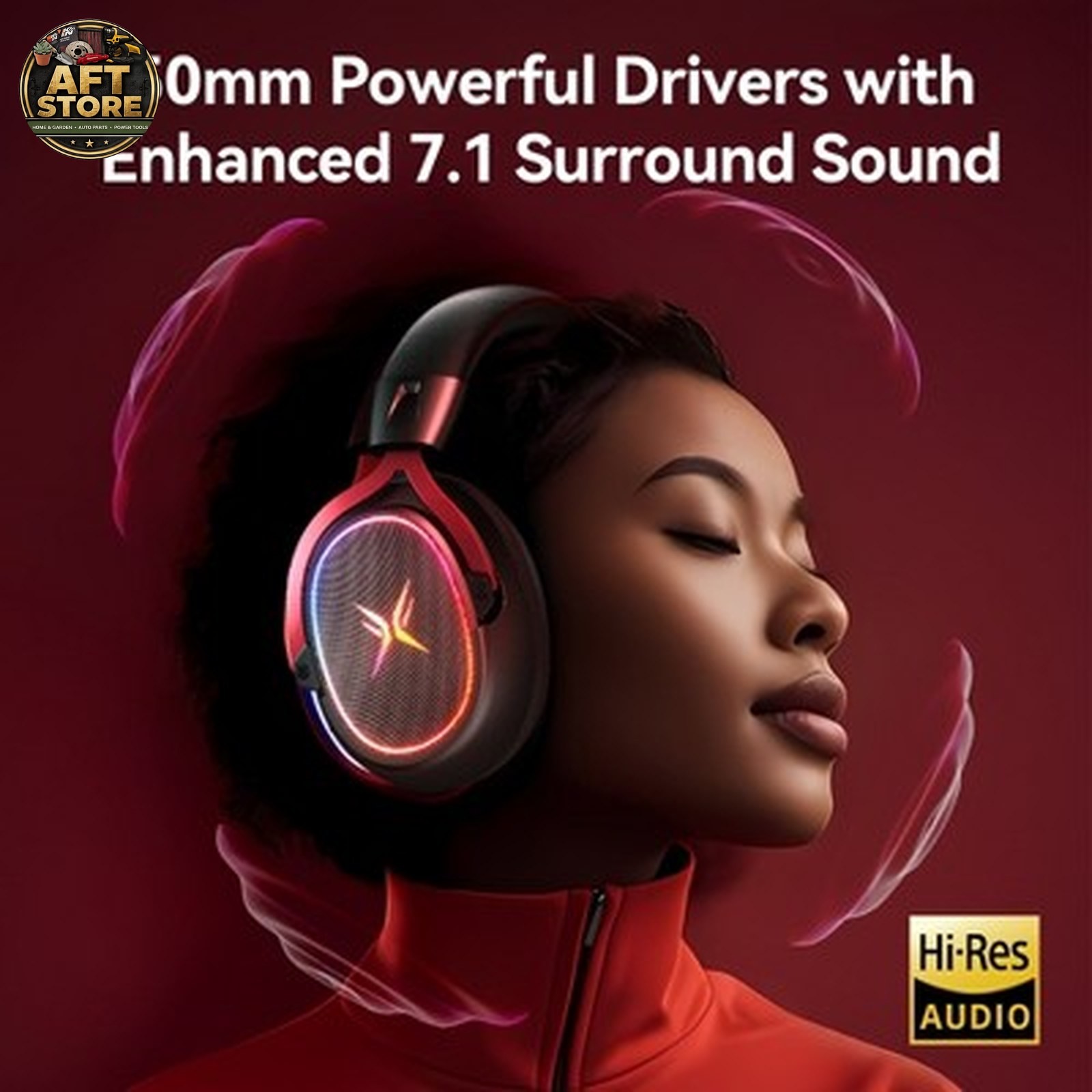 TAGRY K3 Wireless Gaming Headset – 7.1 Surround Sound, 70H Playtime