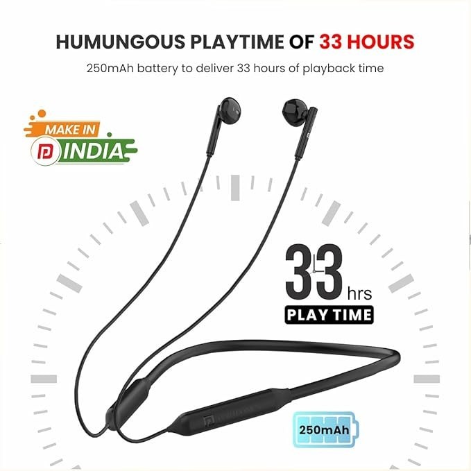 Portronics Harmonics Z5 Wireless Bluetooth Stereo Headset with 33Hrs blue
