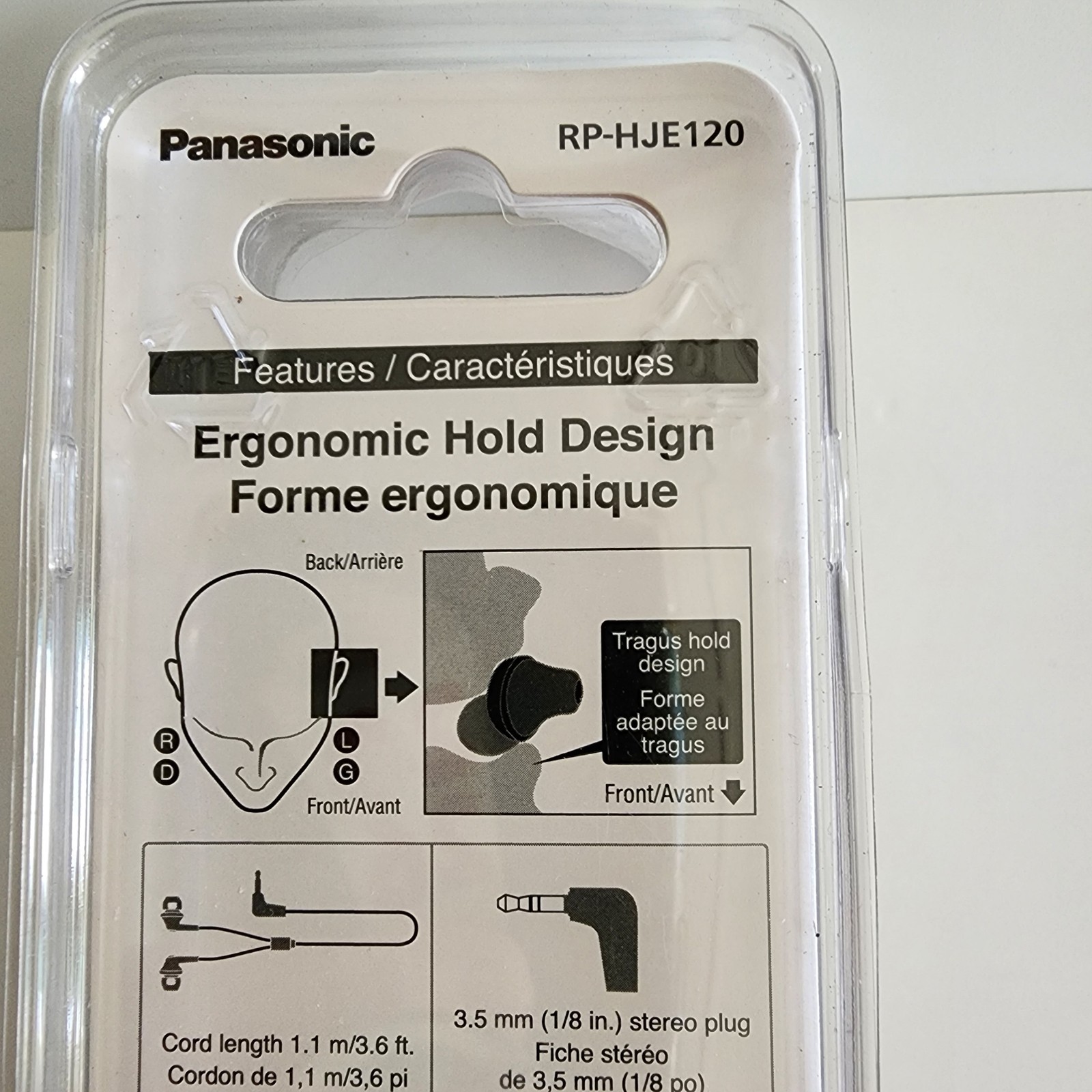Panasonic RP-HJE120 Ergofit Ergonomic Hold Design Stereo Earphones Blue NEW
