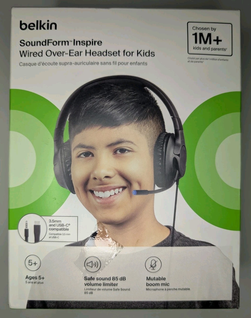 Belkin SoundForm Inspire high-quality Wired Over-Ear Headset for Kids – Black