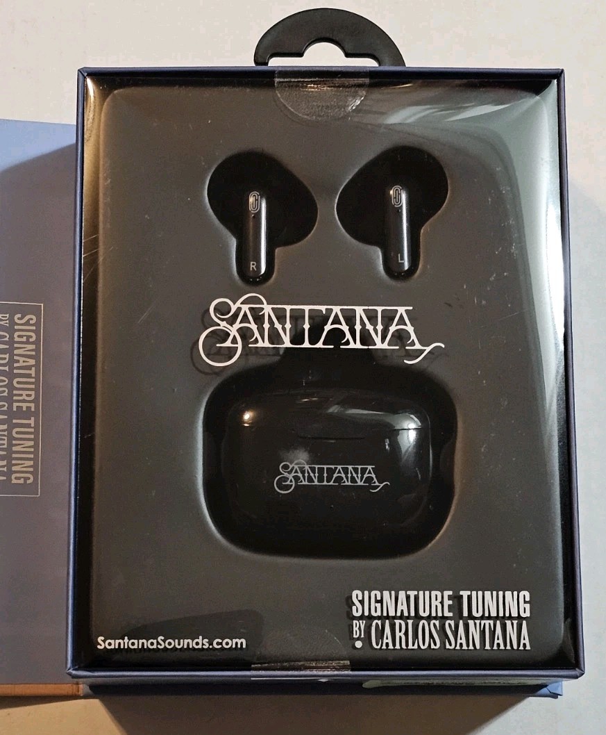 Carlos Santana Mambo Black True Wireless Earbuds + Charging Case BT 5.3 IPX5