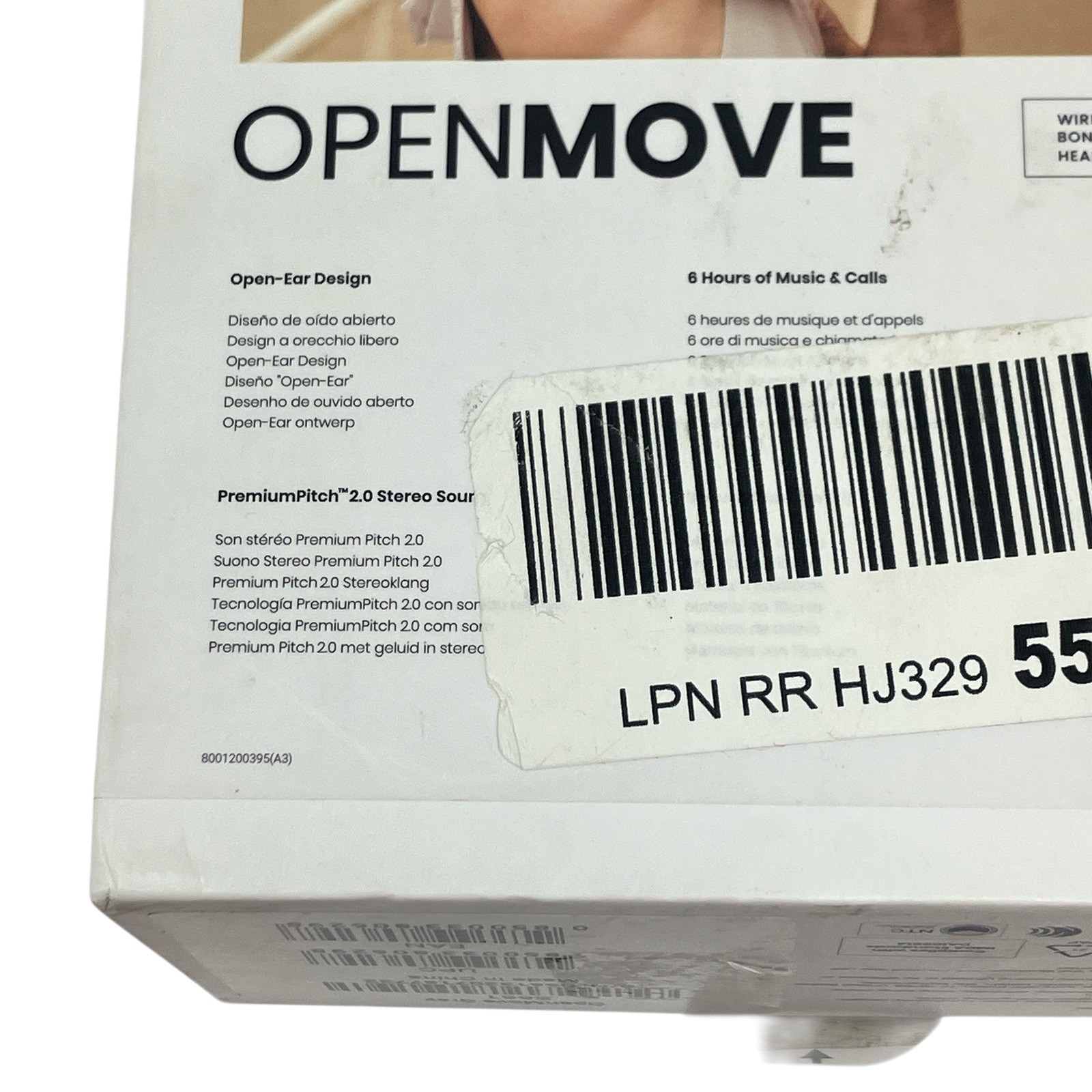 Shokz OpenMove Bone Conduction Headphones Grey Wireless Running Workout Gym Nib