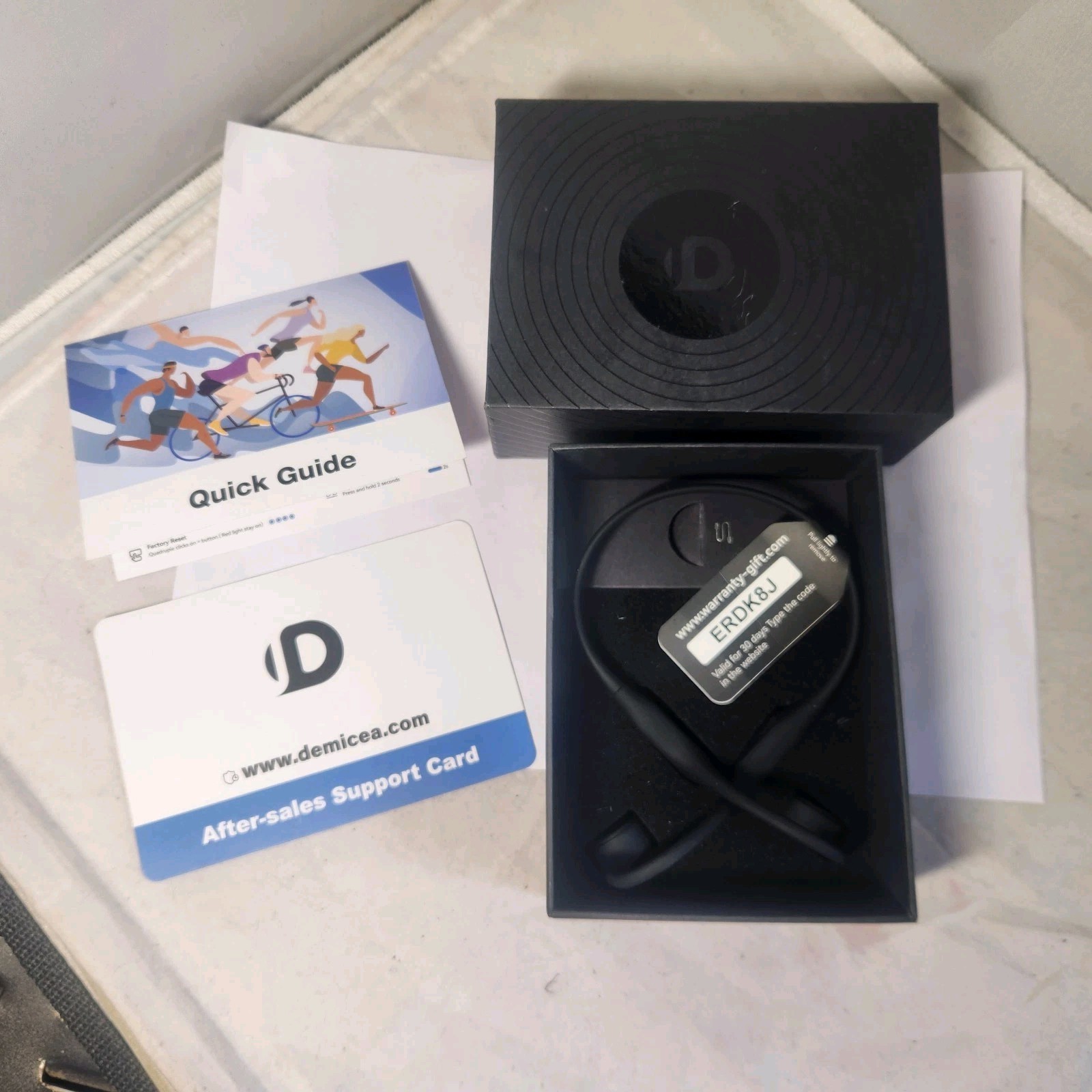 DEMICEA Open Ear Sport Headphones, Wireless Bone Conduction Earphones Workouts