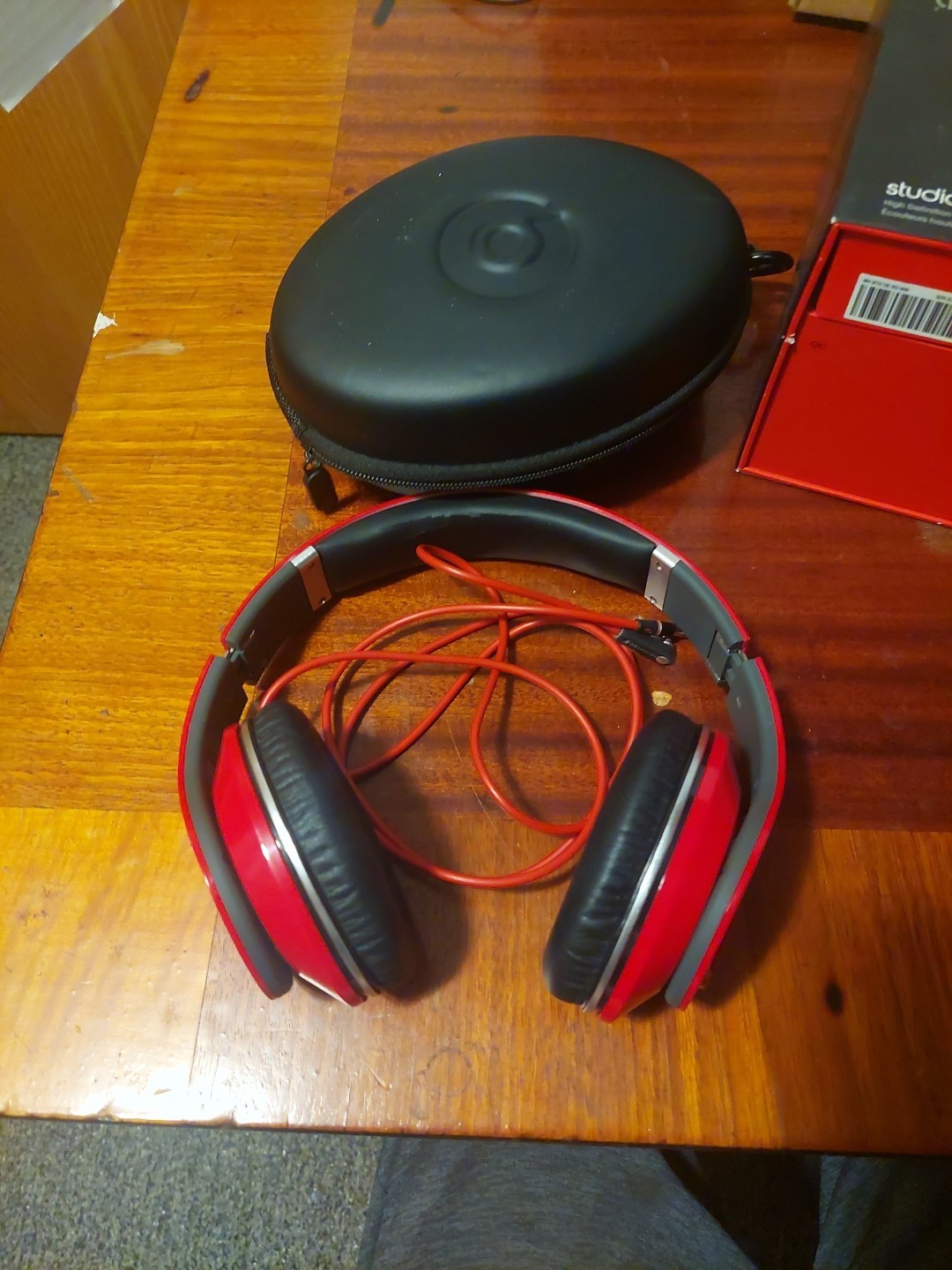 Beats By Dr. Dre Studio WIRED Monster Red Headphones Used Working