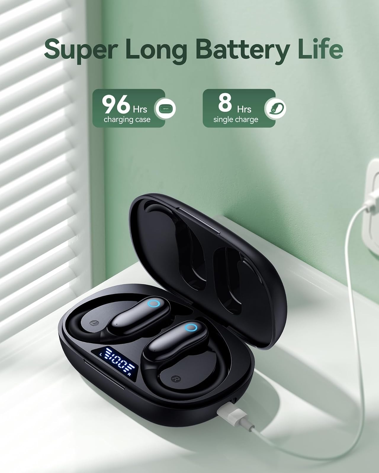 GNMN V7 Active Noise Cancelling Wireless Earbuds Bluetooth Headphones